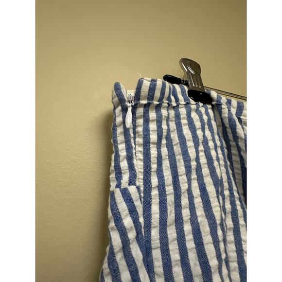 Seersucker Blue White Chevron Striped Strapless Smocked Mini Dress Size 2X Plus - Picture 7 of 13